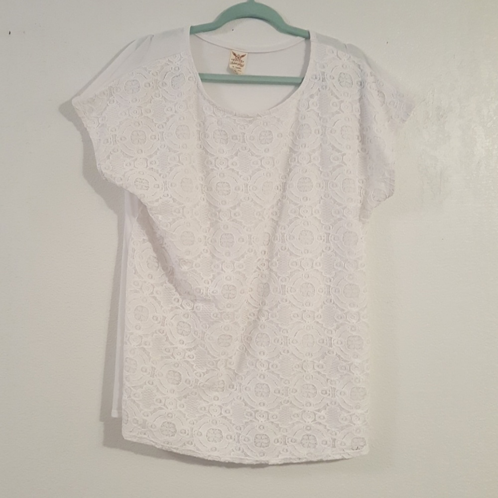 Faded Glory white lace blouse
